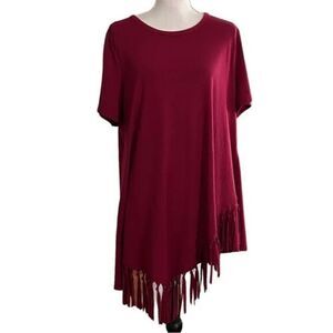 Serena Williams size 3 XL asymmetrical burgundy tunic top
